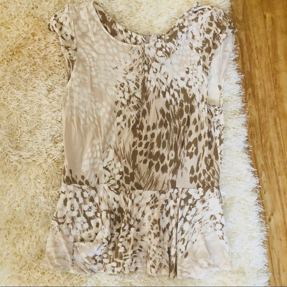 Jennifer Lopez Peplum Top with Leopard Print